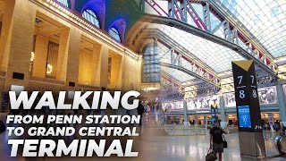 Walking NYC  Penn Station to Times Square amp Grand Central Terminal July 2021 [upl. by Nosidam544]