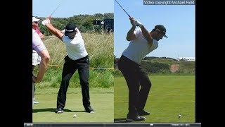 Jon Rahm golf swing  Long Iron faceon amp downtheline July 2017 [upl. by Karina]