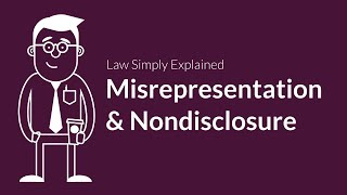 Misrepresentation and Nondisclosure  Contracts  Defenses amp Excuses [upl. by Airtemad]