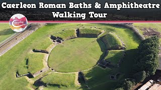 CAERLEON ROMAN BATHS amp AMPHITHEATRE WALES  Walking Tour  Pinned on Places [upl. by Retsof]